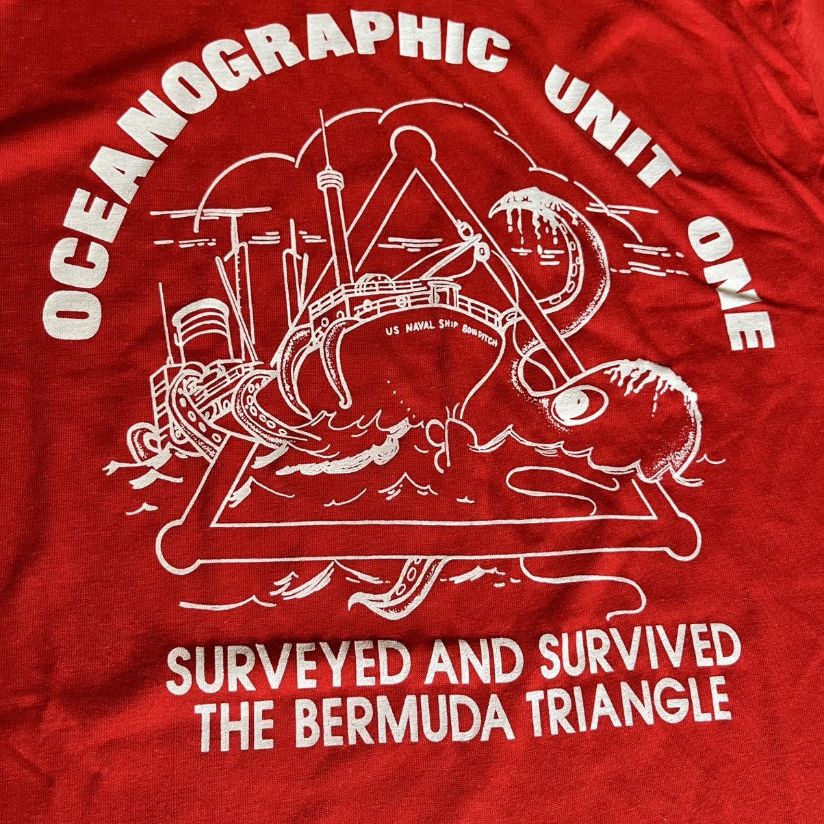 Vintage Vintage 1980s Bermuda Triangle Surveyed and Survived T Shirt Size US M / EU 48-50 / 2 - 3 Thumbnail