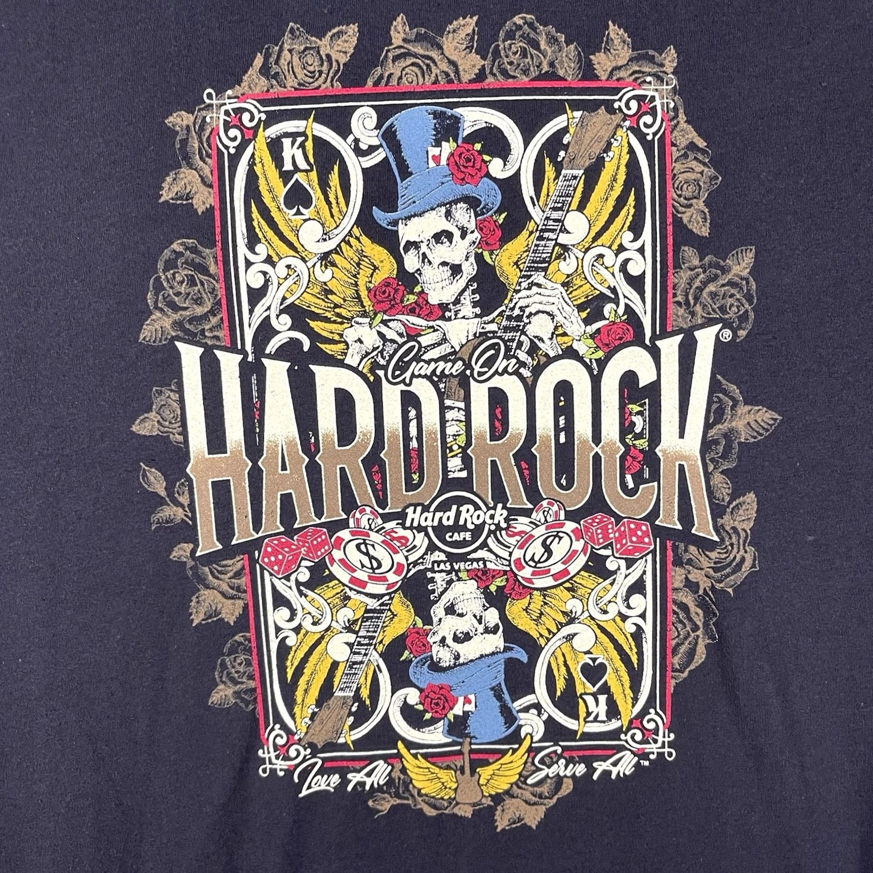 Hard Rock Cafe Hard Rock T-Shirt Shirt 2XL Mens Black Short Sleeve Skull Card Graphic Print Vintage No Size US 39 - 4 Thumbnail