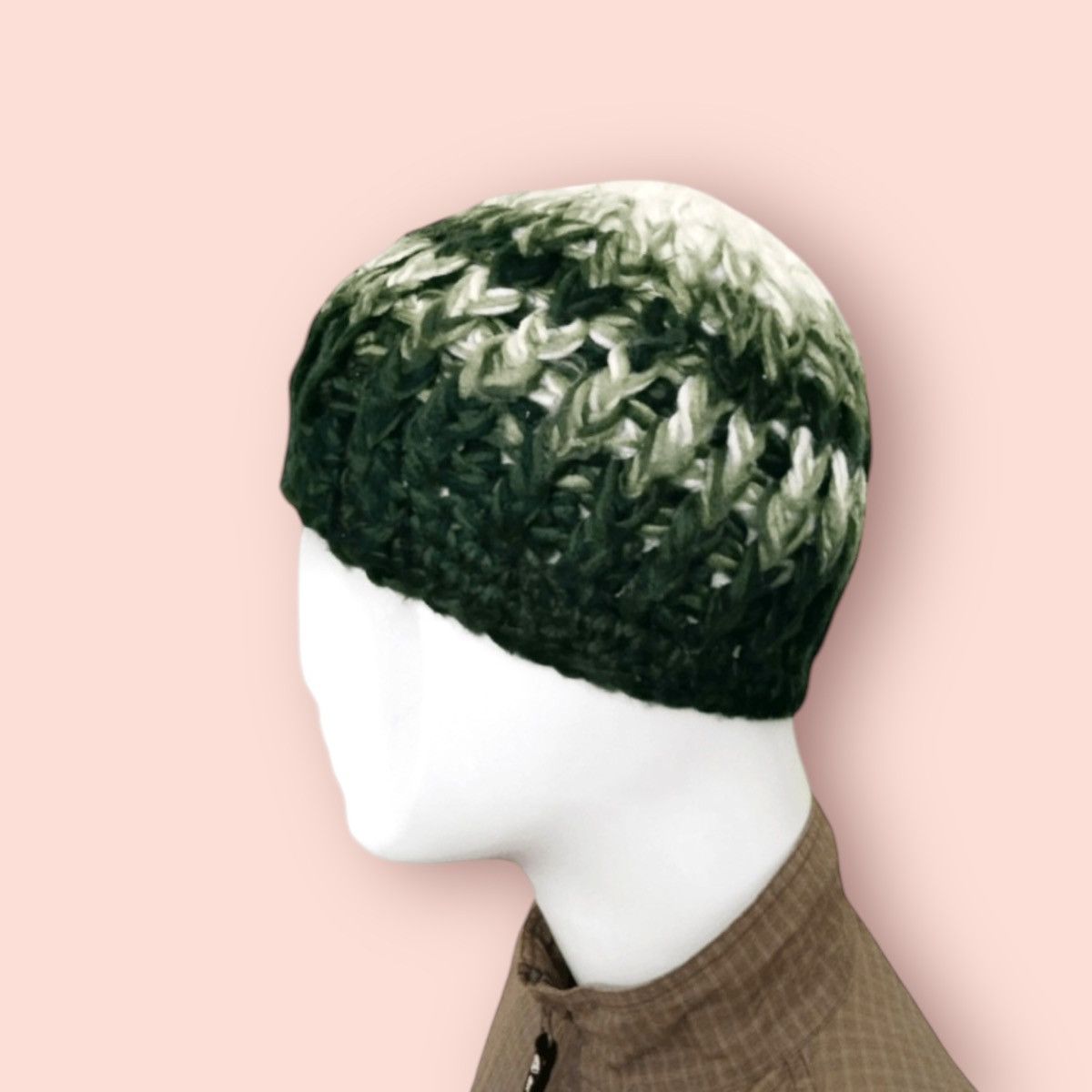 Homespun Knitwear VINTAGE COLOURED CABLE HOMESPUN KNITTED BEANIE Size ONE SIZE - 12 Thumbnail