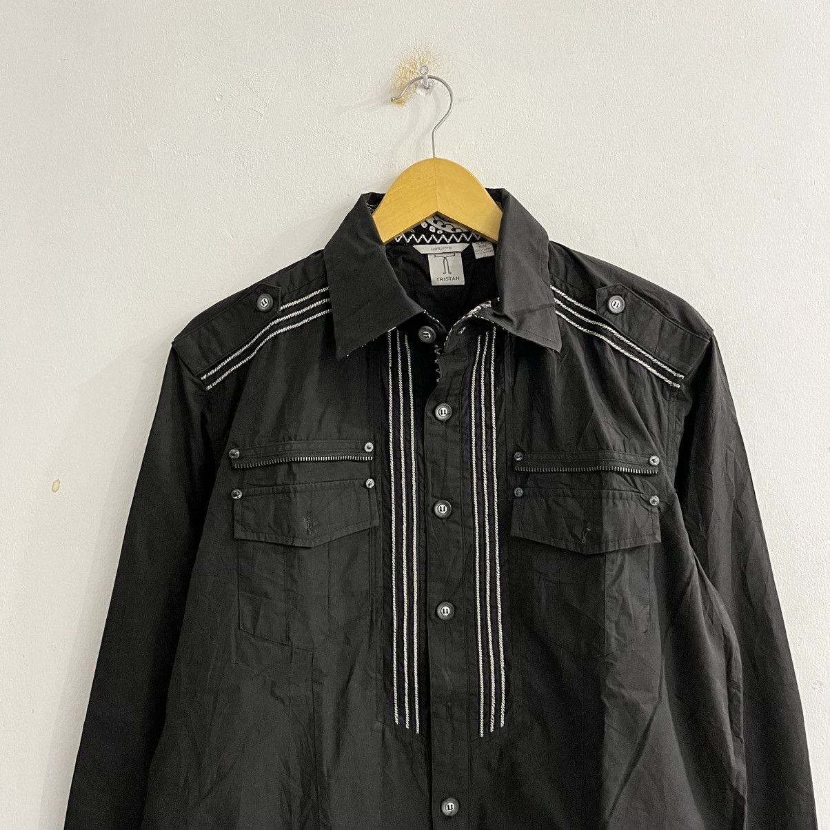 Japanese Brand Tristan - Western Black Snap Button Shirt Contrast Stitch Size US M / EU 48-50 / 2 - 2 Thumbnail