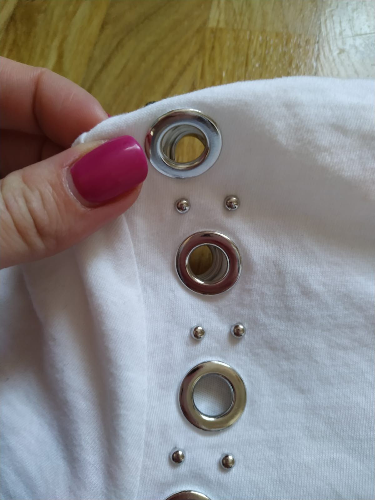 Maje White t-shirt Maje, S metal rings, tee, tshirt Size S / US 4 / IT 40 - 5 Thumbnail