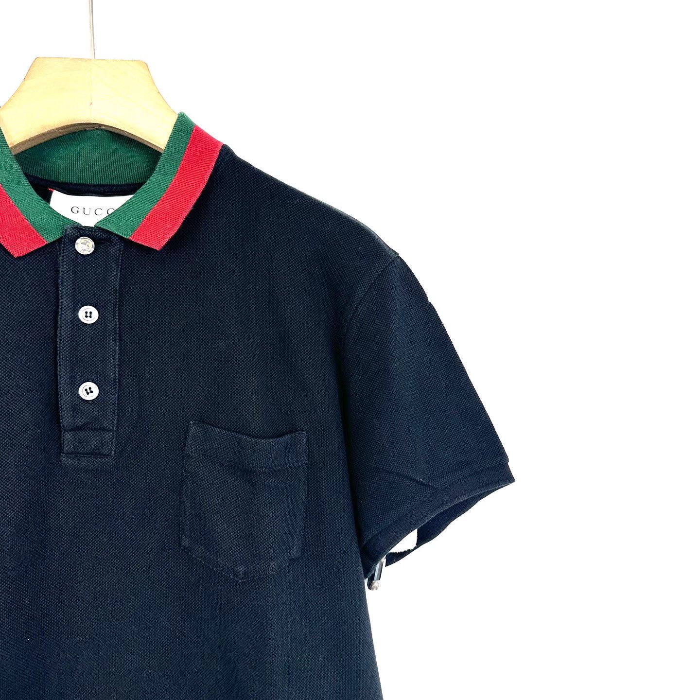 Gucci Gucci Short Sleeve T-Shirt with Red & Green Polo Collar K12 Size US XL / EU 56 / 4 - 4 Thumbnail