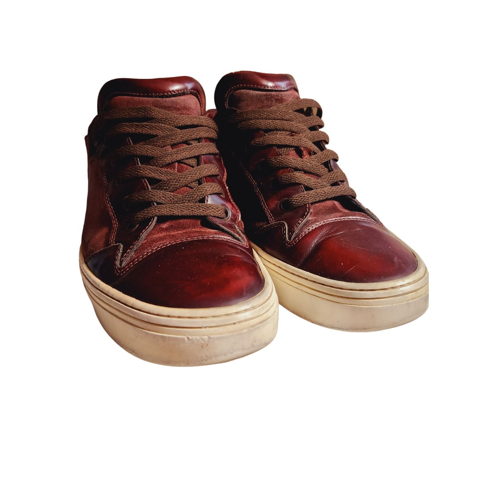 Salvatore Ferragamo Salvatore Ferragamo Sneakers Deep Burgundy Red Leather 12 US Size US 12 / EU 45 - 5 Thumbnail