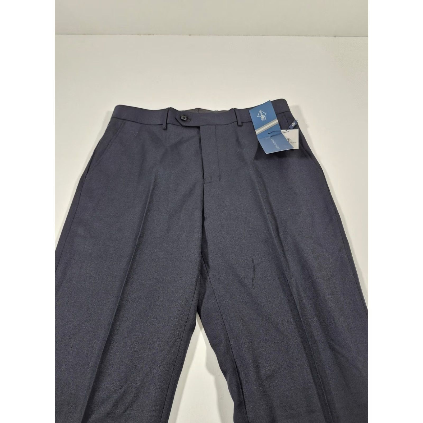 Vintage Leonardo Valenti Dress Pants Mens 34x36 Blue Wool Flat Front Unhemmed NWT Size US 34 / EU 50 - 2 Thumbnail