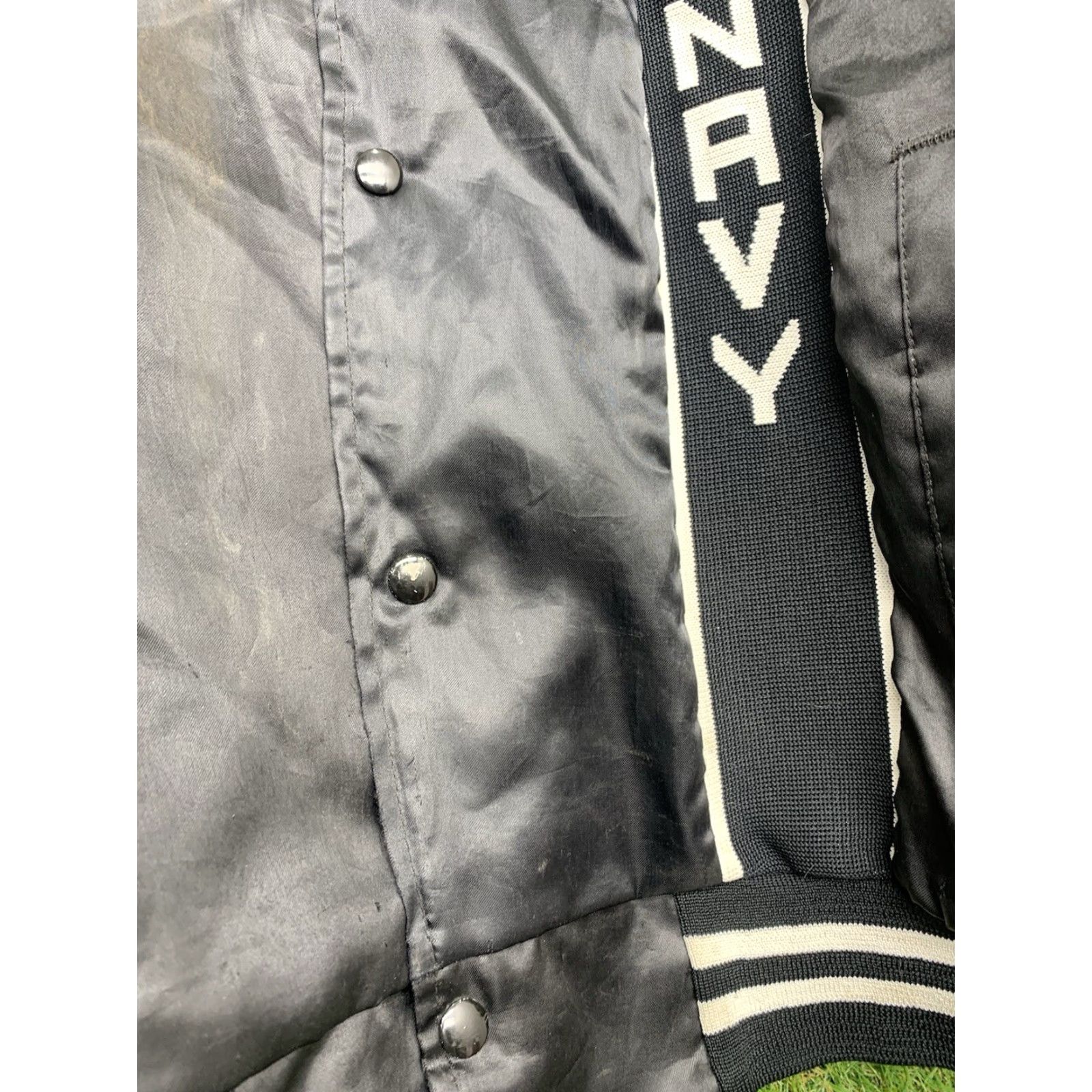Soffe Vintage Soffe US Navy Jacket Men's 46 Satin Bomber Navy Blue USN Sailor Style 90s Y2K Size US S / EU 44-46 / 1 - 5 Thumbnail