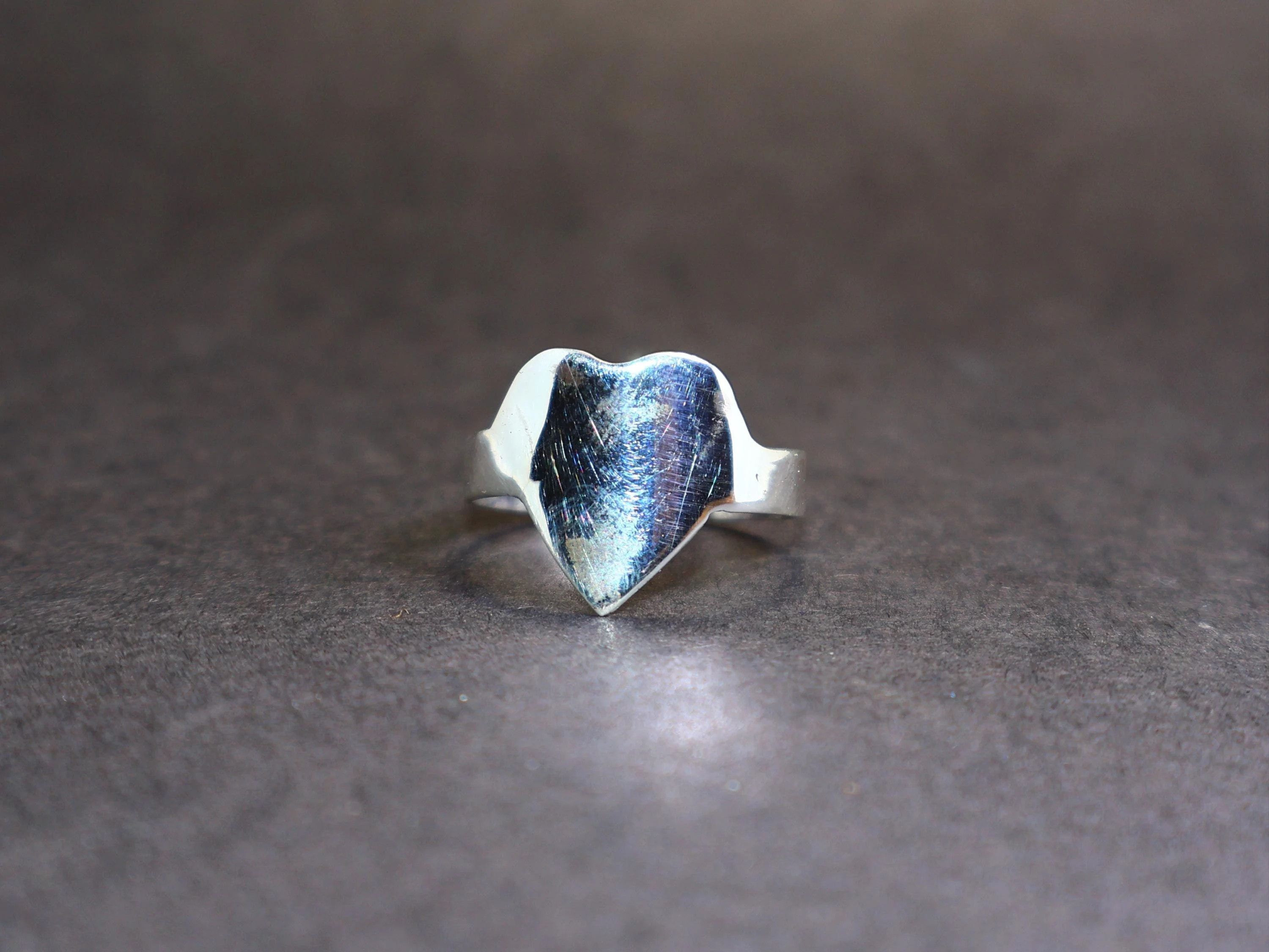 Handmade Heart Ring, Sterling Silver Ring, Silver Handmade Ring, Size ONE SIZE - 1 Thumbnail