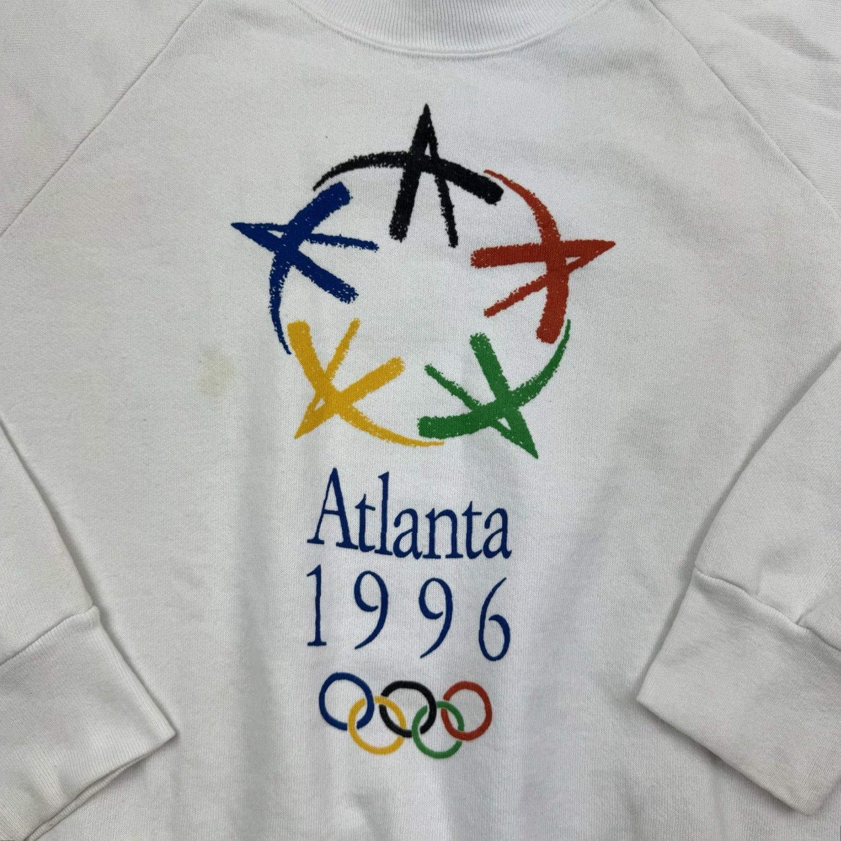 Vintage VINTAGE Oneita 1996 Olympics Sweatshirt Adult XL White Atlanta Crewneck Pullover Sports Shirt Mens 90s USA Size US XL / EU 56 / 4 - 2 Thumbnail