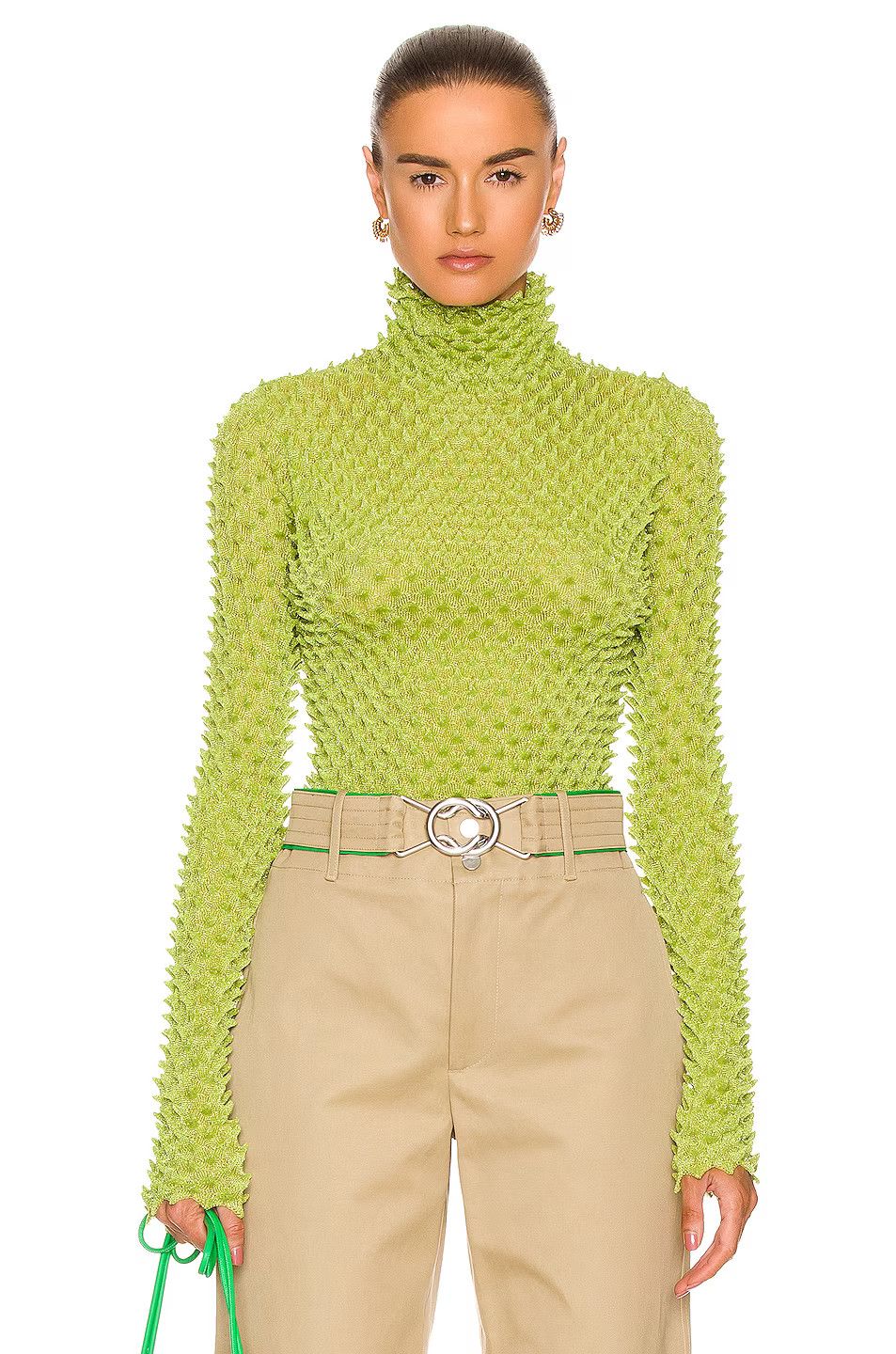 Bottega Veneta o1loc1c0824 706208 Sweater in Kiwi Size M / US 6-8 / IT 42-44 - 1 Thumbnail