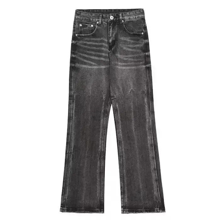 Japanese Brand Loose Straight-leg Flared Black Jeans Size US 32 / EU 48 - 6 Thumbnail
