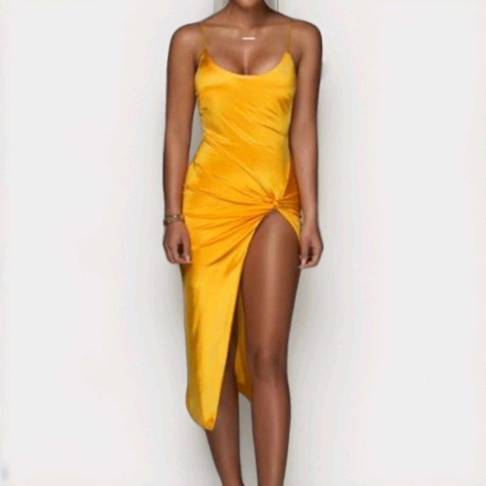 Other JLUXLABEL Aldis Satin Slit Midi Dress Size Small Size S / US 4 / IT 40 - 5 Thumbnail