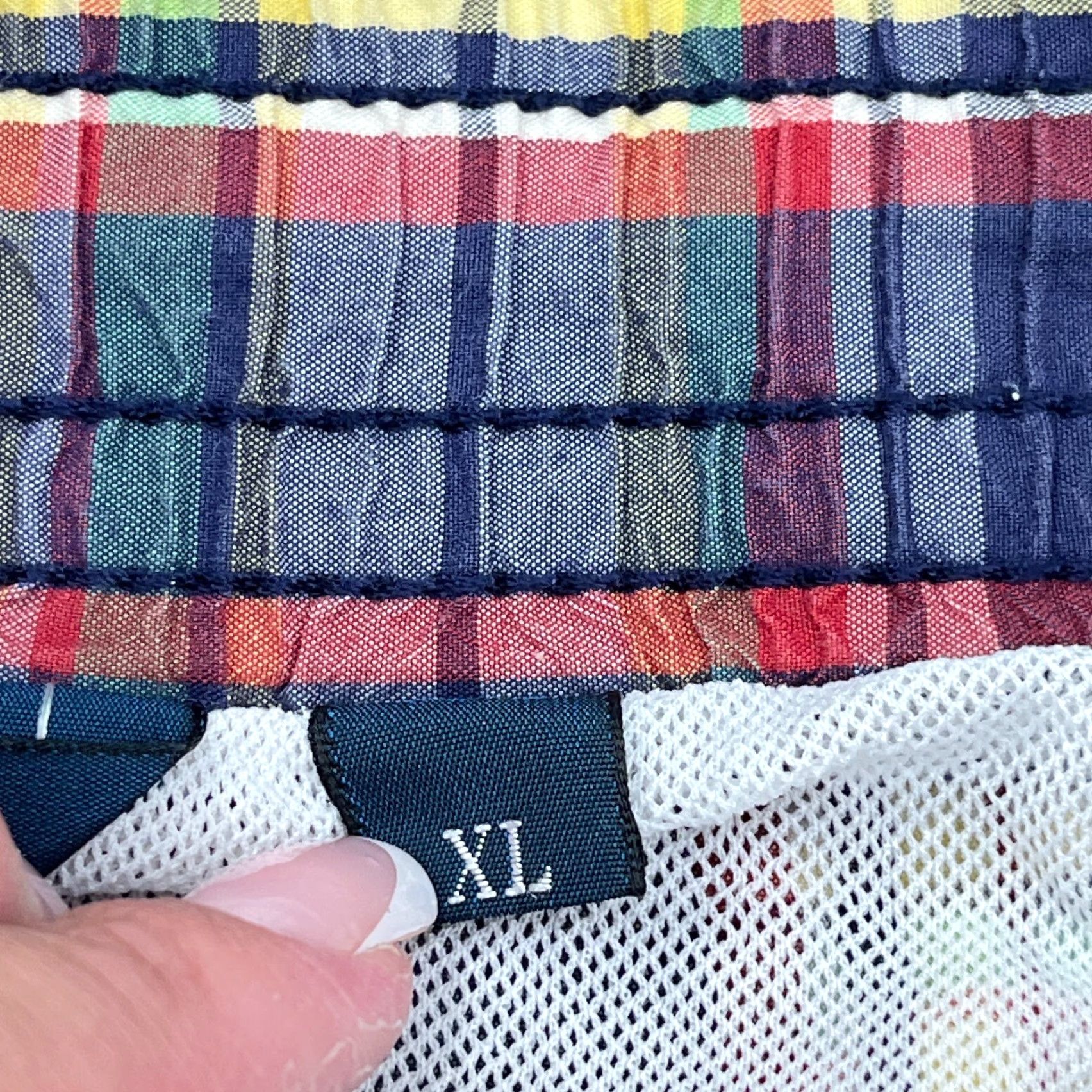 Polo Ralph Lauren Vintage Polo Ralph Lauren Trunks Men XL Blue Bored Shorts 90s Plaid Tartan Swim Size US XL / EU 56 / 4 - 6 Thumbnail