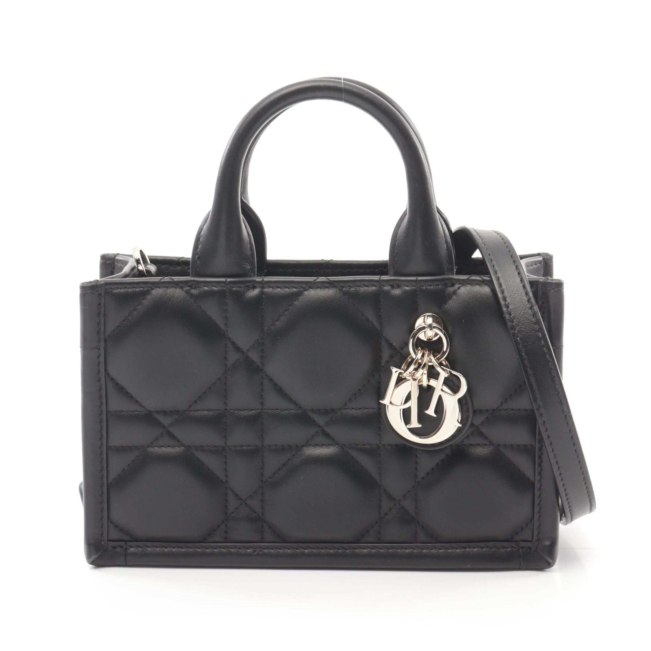 Dior Dior Book Tote Mini Canage Handbag Leather Black Size ONE SIZE - 1 Thumbnail