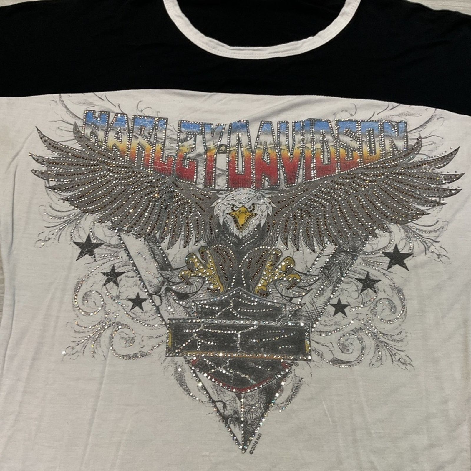 Harley Davidson Harley Davidson Women’s American Eagle Bejeweled Top Size M / US 6-8 / IT 42-44 - 6 Thumbnail