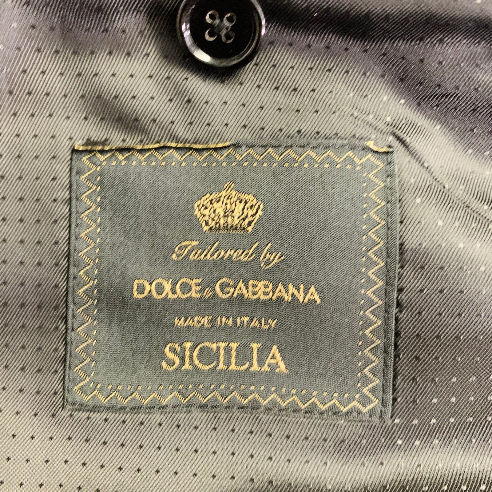 Dolce & Gabbana DOLCE & GABBANA Black Grey Pinstripe Polyester Blend Suit Size 42R - 7 Thumbnail