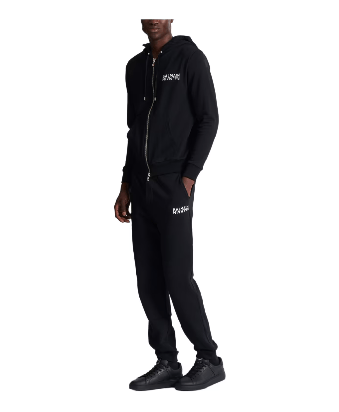 Balmain o1s1wg110126 Logo Hoodie in Black Size US M / EU 48-50 / 2 - 2 Thumbnail