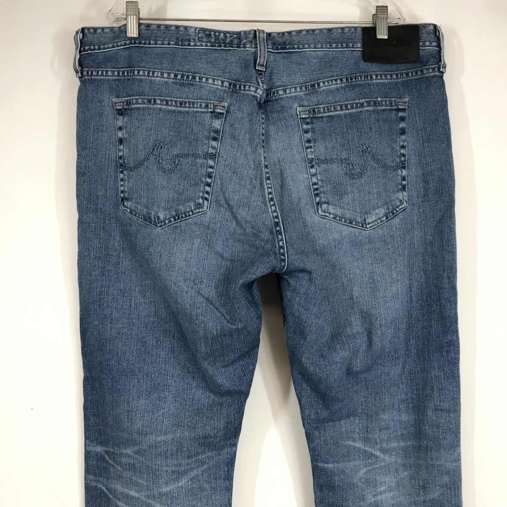 Vintage AG Adriano Goldschmied Everett Slim Straight Jeans Blue Medium Wash Mens 38x32 Straight Denim 5-Pocket Vintage No Regular Fit Jeans Size 26" / US 2 / IT 38 - 5 Thumbnail