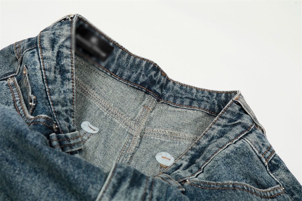 Jean American retro washed distressed curved jeans Size US 32 / EU 48 - 5 Thumbnail