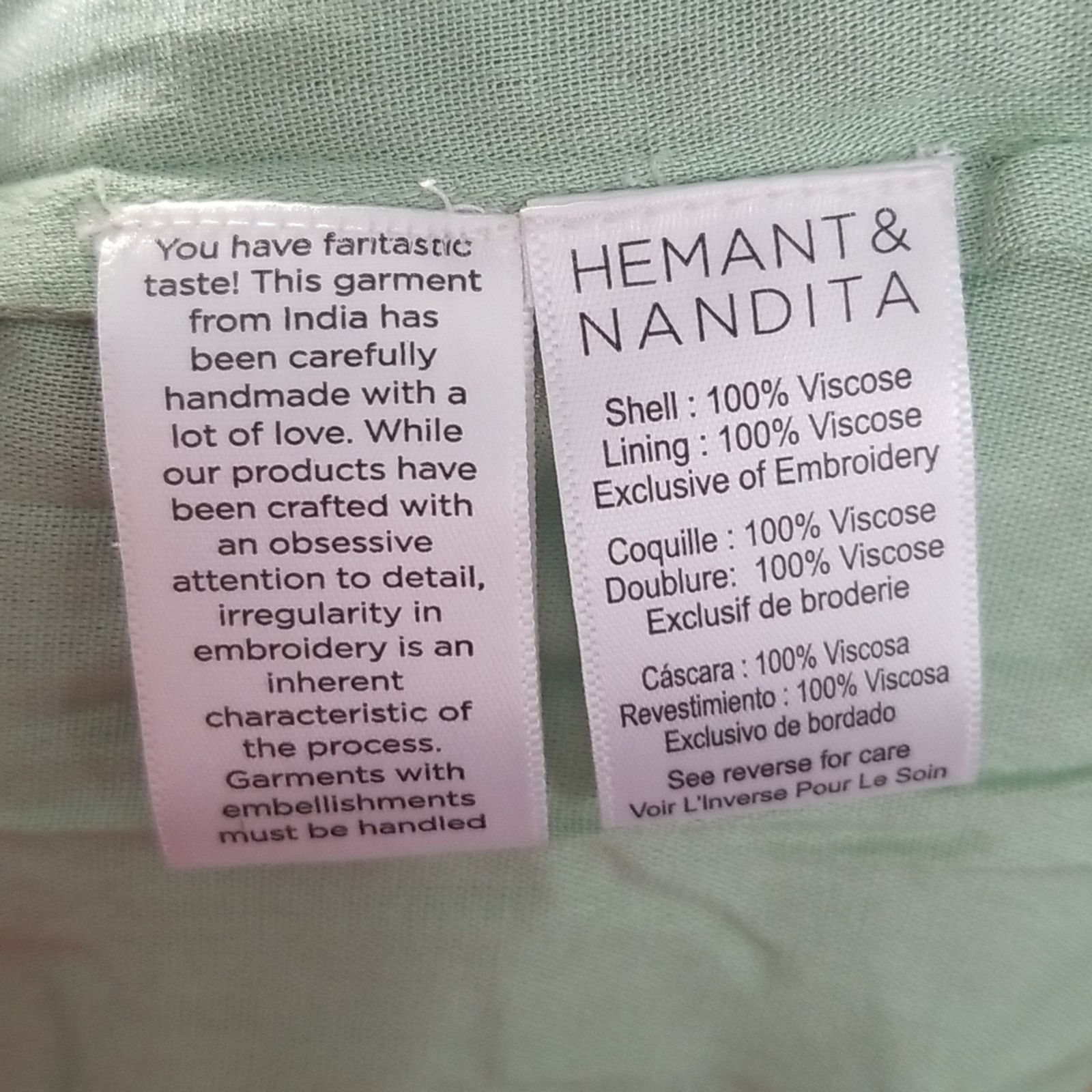 Hemant & Nandita NWT Hemant & Nandita Hera Long Green Floral Dress Size M / US 6-8 / IT 42-44 - 11 Thumbnail