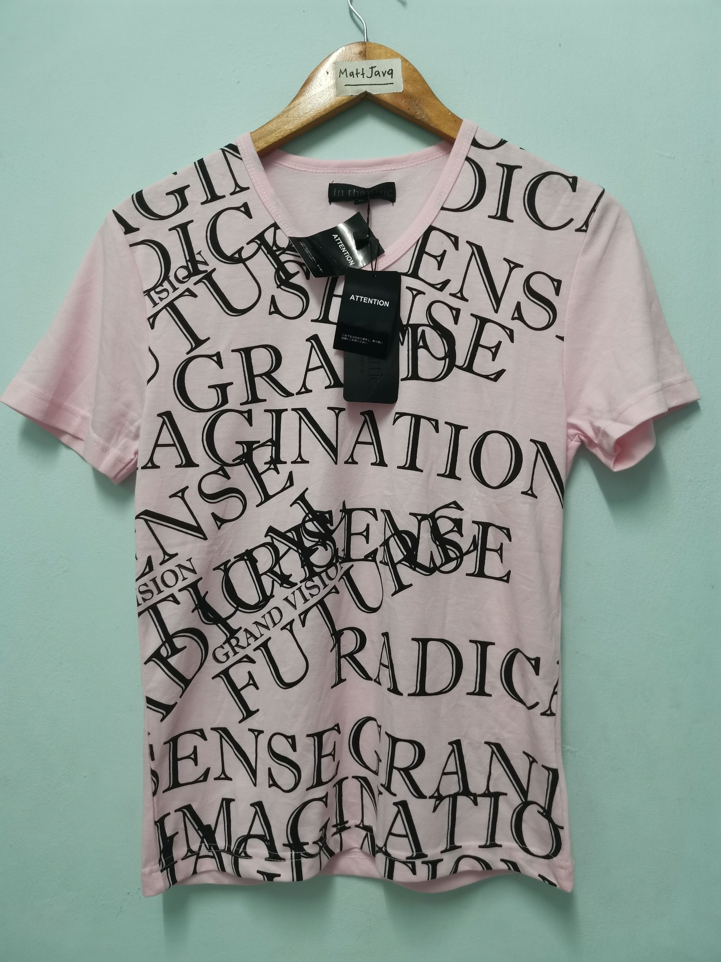 image of In The Attic Spell Out Tee Art Japan Designer Seditionaries in Pink, Women's (Size Medium)