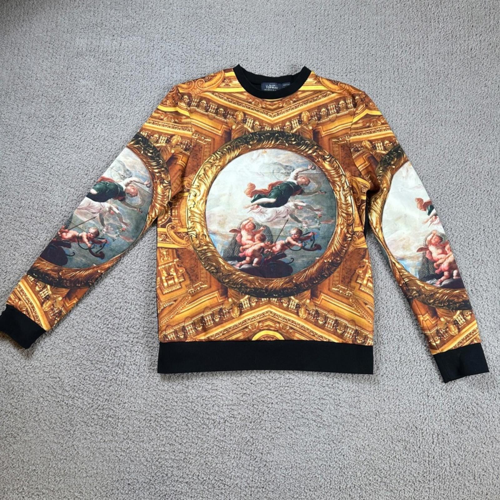 Topman Topman Baroque Cherub Art Print Sweatshirt Mens S Topshop Size US S / EU 44-46 / 1 - 1 Thumbnail