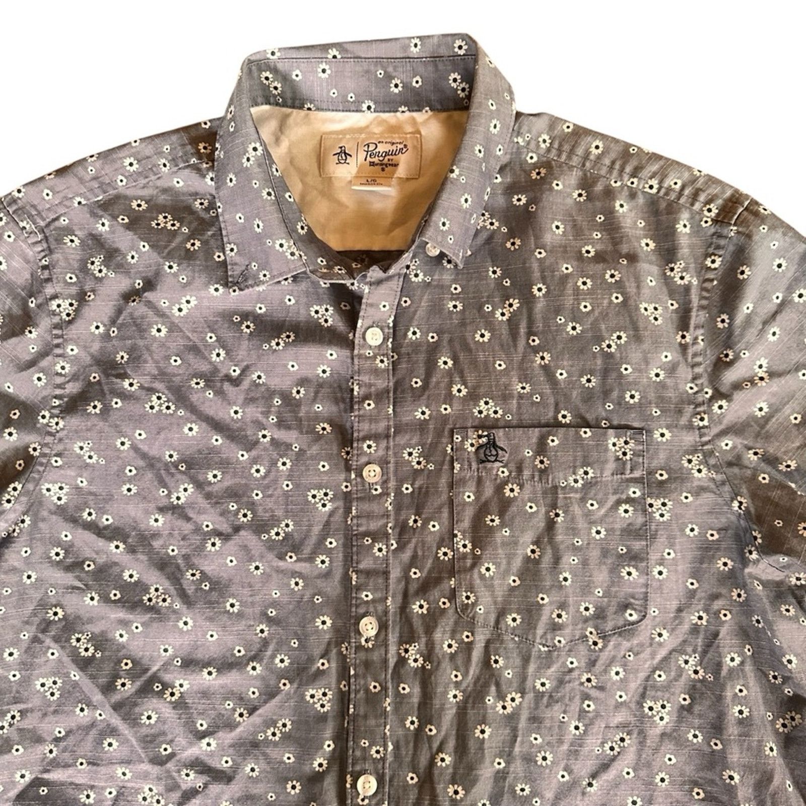 Original Penguin Original Penguin Men’s Floral Short Sleeve Button Down Size US L / EU 52-54 / 3 - 2 Thumbnail