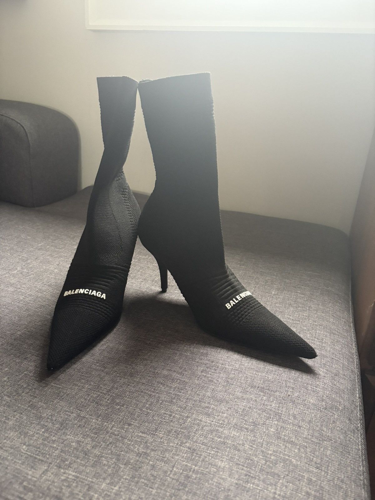 Balenciaga Balenciaga Women's Knife 2.0 Knit High Heel Booties Size US 9 / IT 39 - 4 Thumbnail