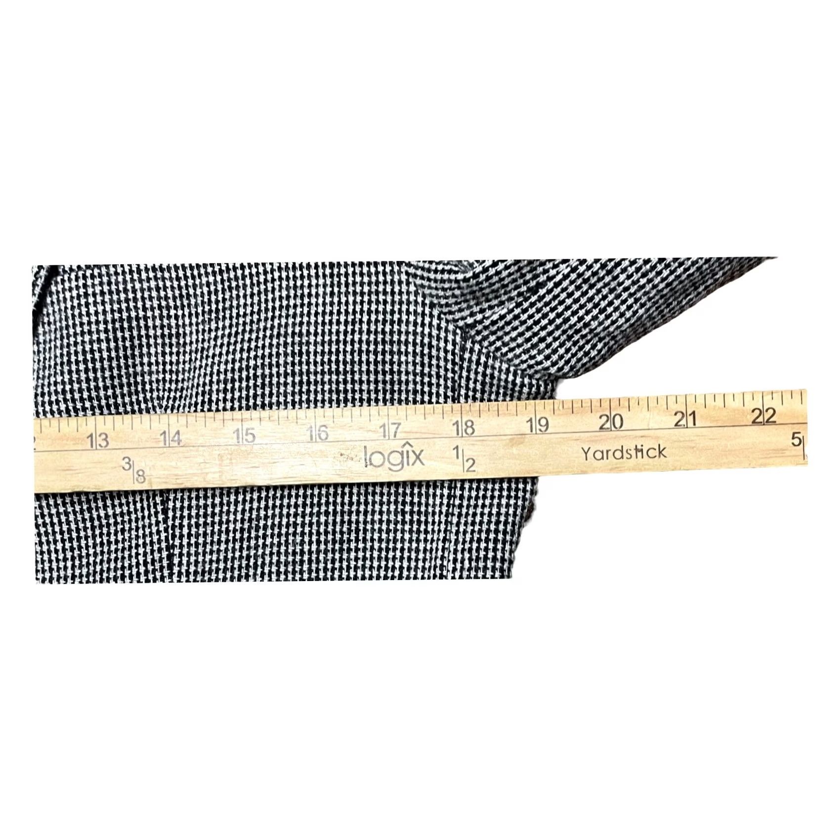 Evan Picone VINTAGE Evan-Picone Blazer Plaid Wool Blend Notch Lapel 2-Button Mid-Length Single-Breasted Black White Sz 6 Women’s USA Size M / US 6-8 / IT 42-44 - 6 Thumbnail