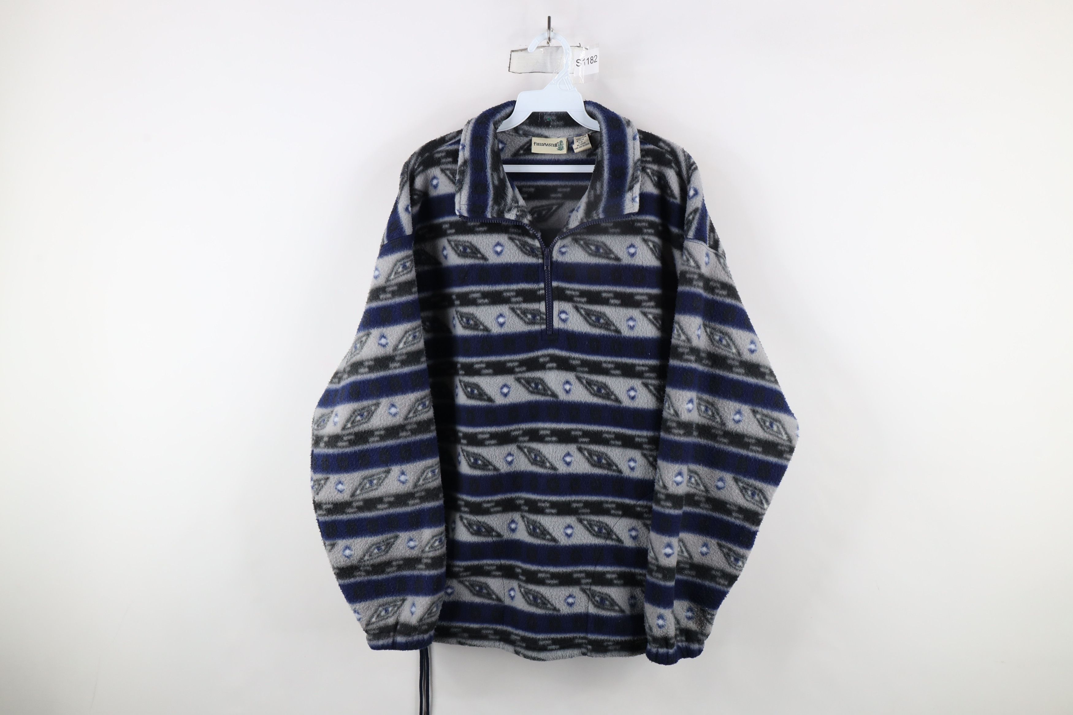 Vintage Vintage 90s Streetwear Southwestern Half Zip Fleece Sweater Size US M / EU 48-50 / 2 - 1 Thumbnail