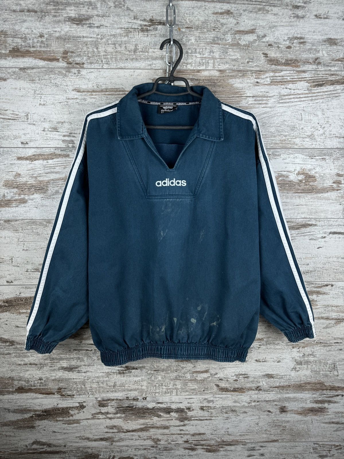 Adidas × Vintage Mens Vintage distressed Adidas rugby sweatshirt rare y2k Size US L / EU 52-54 / 3 - 2 Thumbnail