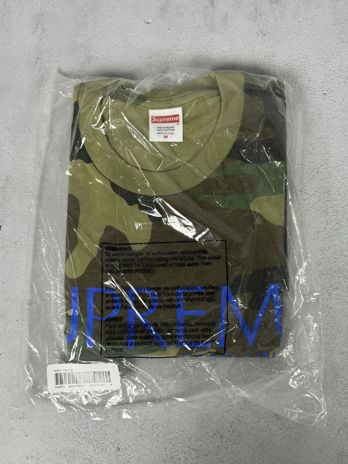 Supreme Supreme FW20 Nuova York Tee - Camo Medium Size US M / EU 48-50 / 2 - 2 Thumbnail