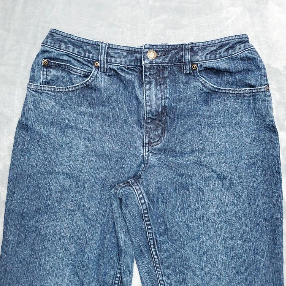 Denime Duluth Trading Jeans Womens 10x31 Blue Denim Straight Leg Classic Casual Pants Jeans Women 10 Blue Denim Straight Size 32" / US 10 / IT 46 - 3 Thumbnail