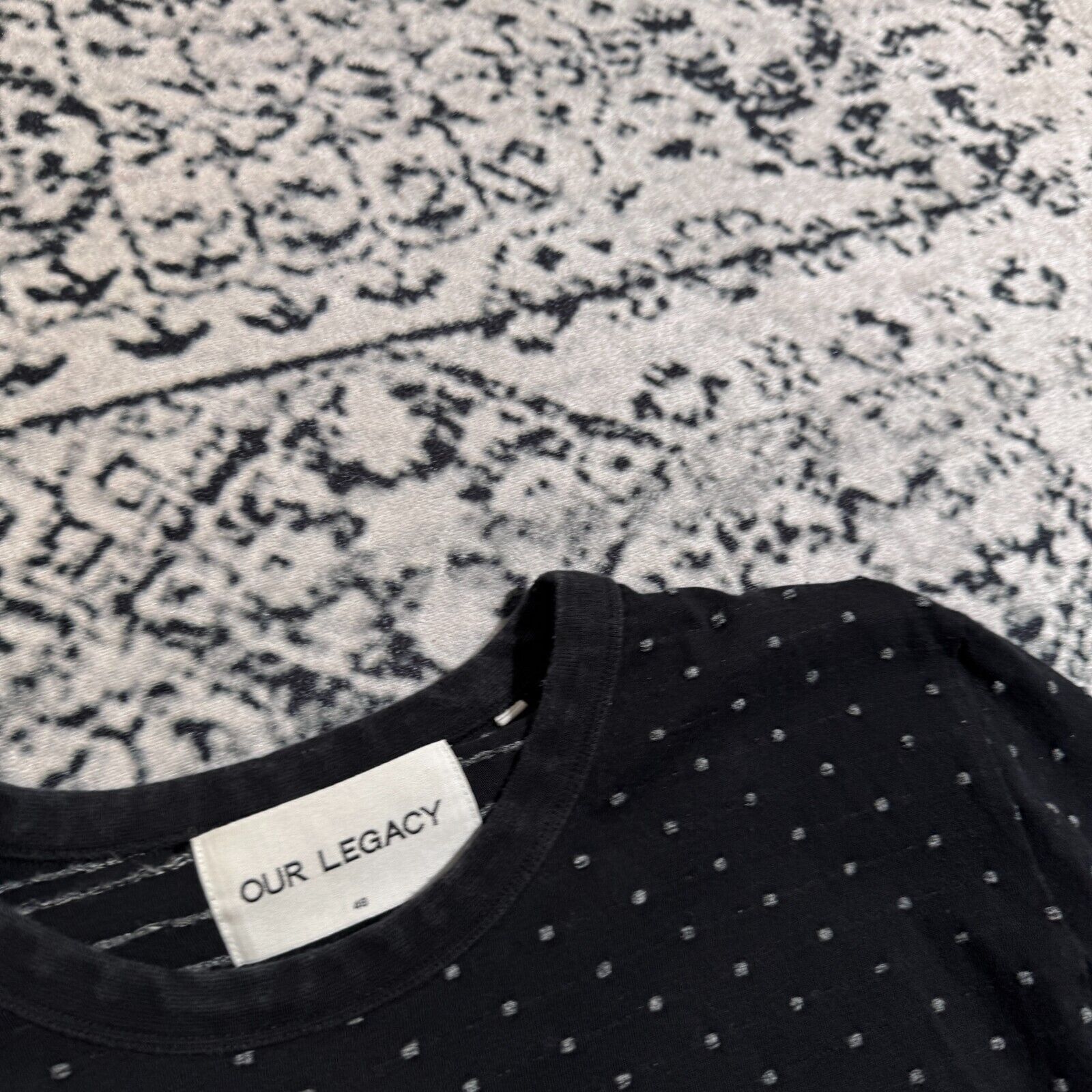 Our Legacy × Vintage Our Legacy Unisex Black Cotton T-Shirt Size S Polka Dot Size US S / EU 44-46 / 1 - 6 Thumbnail