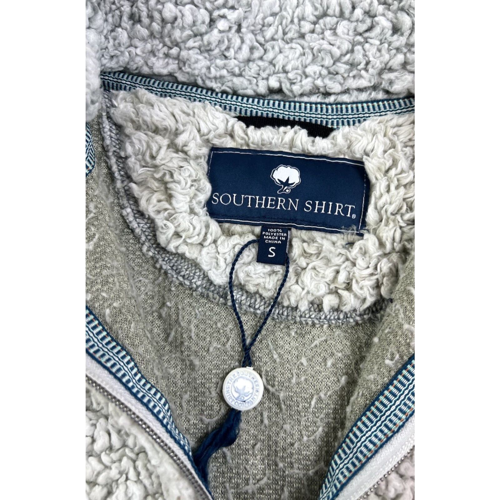 Vintage Women’s Sherpa Shirt 1/4 Zip Fleece Pullover Sweatshirt S Gray Women’s Activewear Pullover Long Sleeve Zip 1/4 Zip Sweatshirt Sherpa Shirt Size S / US 4 / IT 40 - 4 Thumbnail