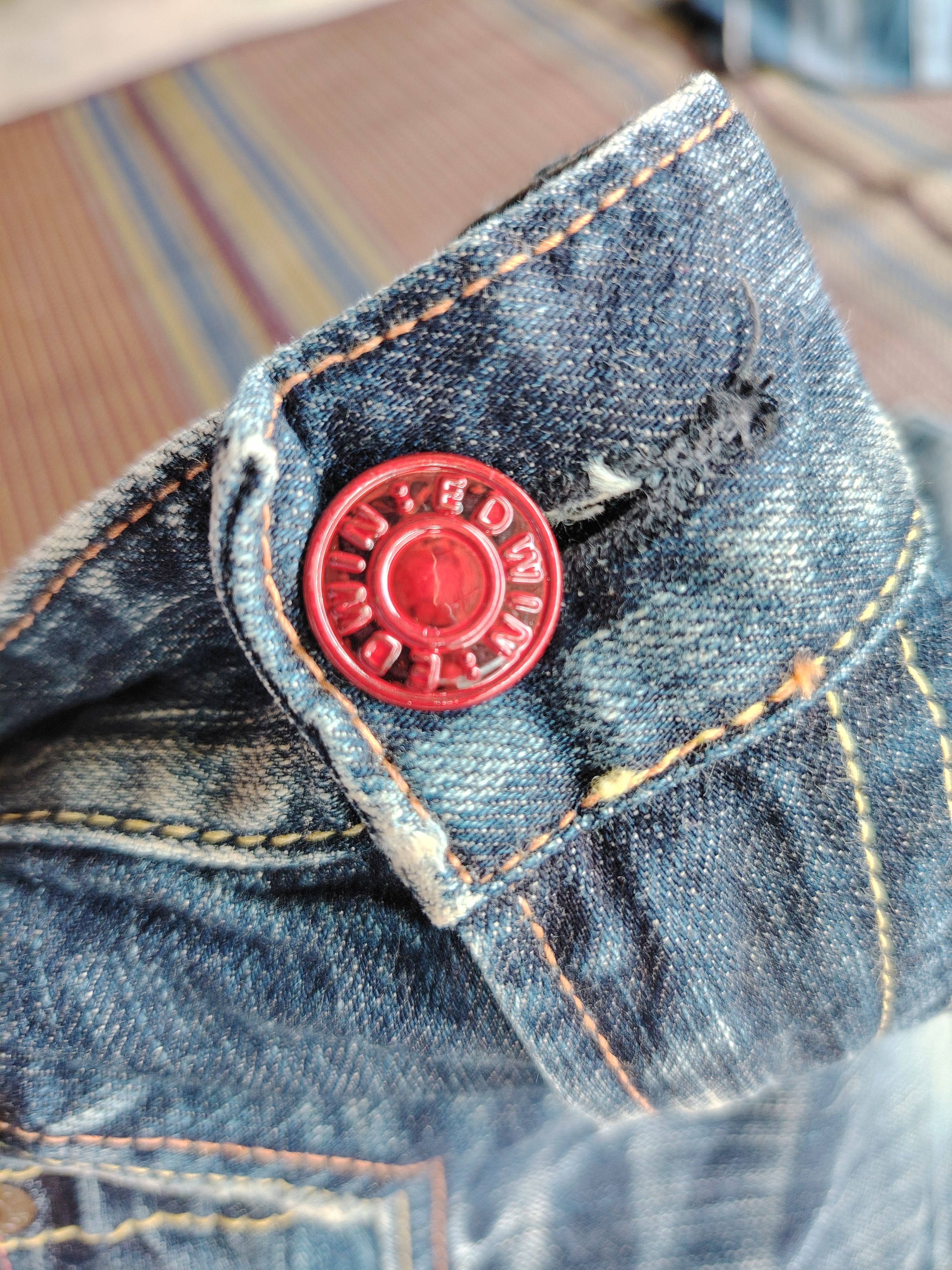 Edwin 💥FLARE💥VINTAGE EDWIN 503 BLUE TRIP DISTRESSED DENIM Size US 32 / EU 48 - 16 Thumbnail