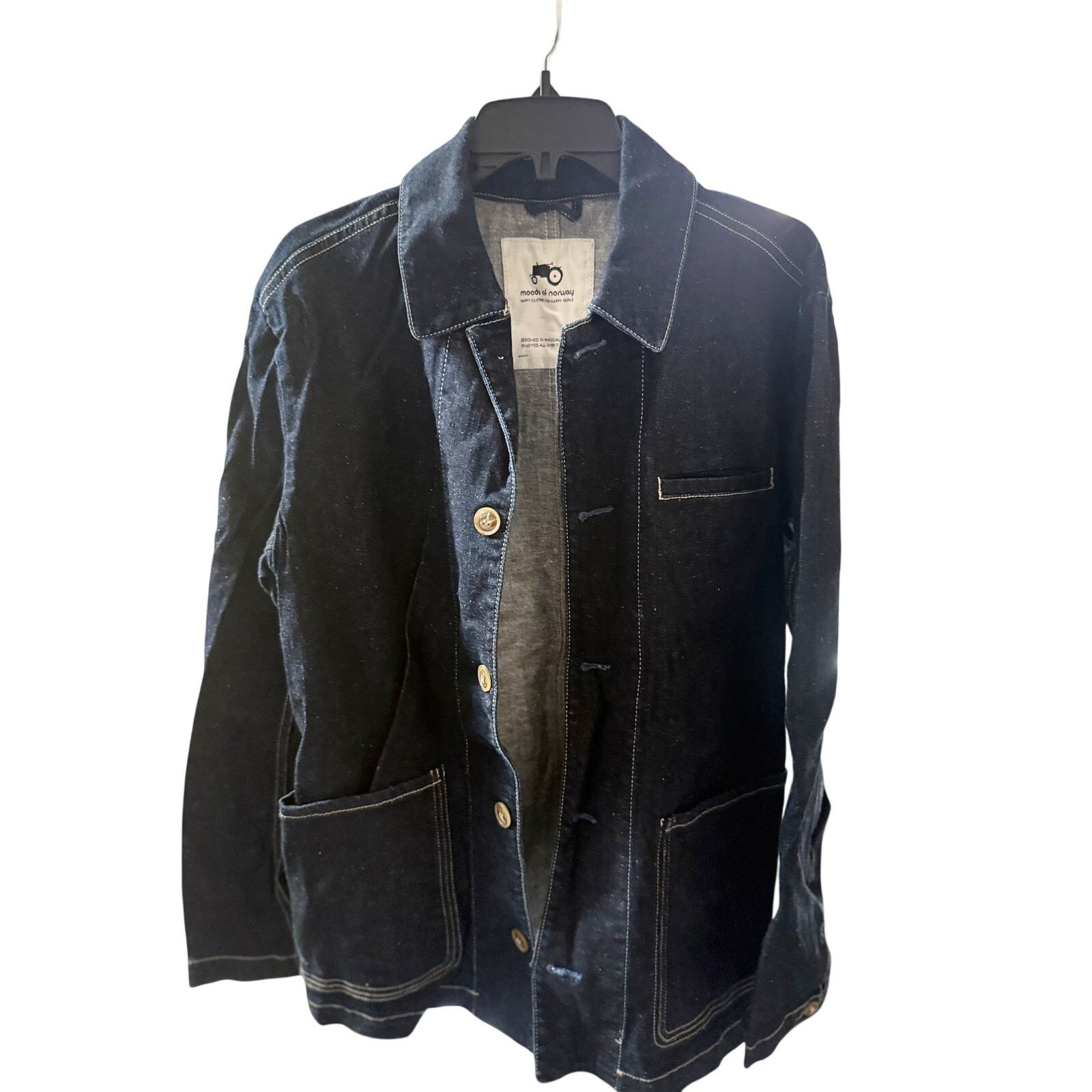 Moods of Norway Moods of Norway Denim Chore Jacket Size L - Blue Size US L / EU 52-54 / 3 - 1 Thumbnail