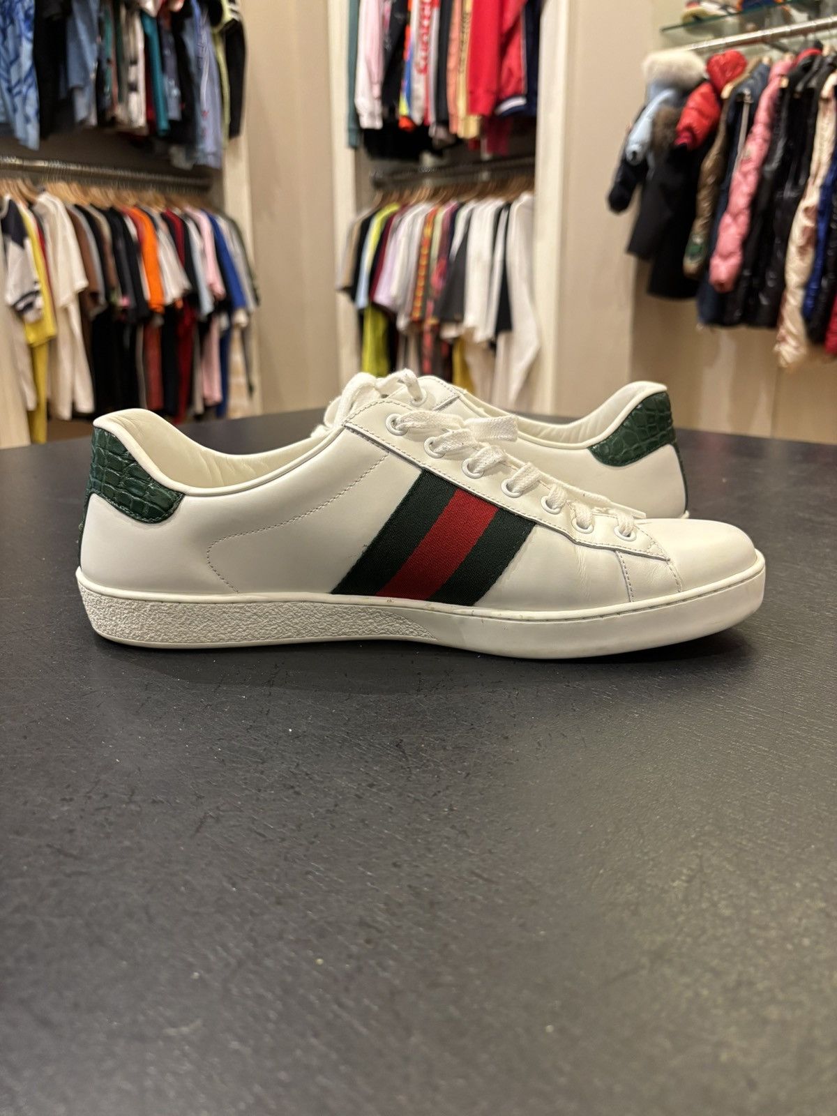 Gucci Gucci Ace Low Top Sneaker Crocodile Leather Size US 10 / EU 43 - 4 Thumbnail