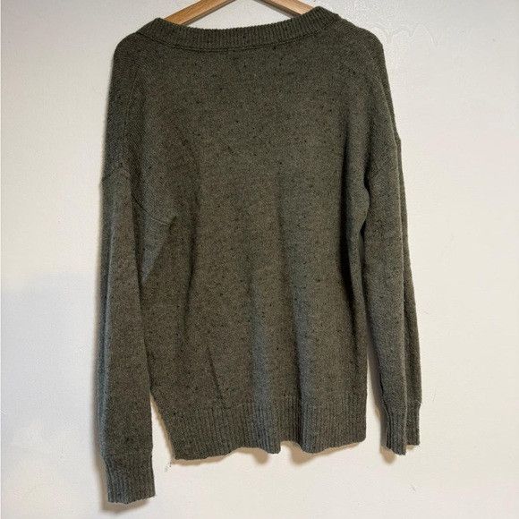 Madewell Madewell Olive Green Speckled V-Neck Sweater Size M Size M / US 6-8 / IT 42-44 - 7 Thumbnail