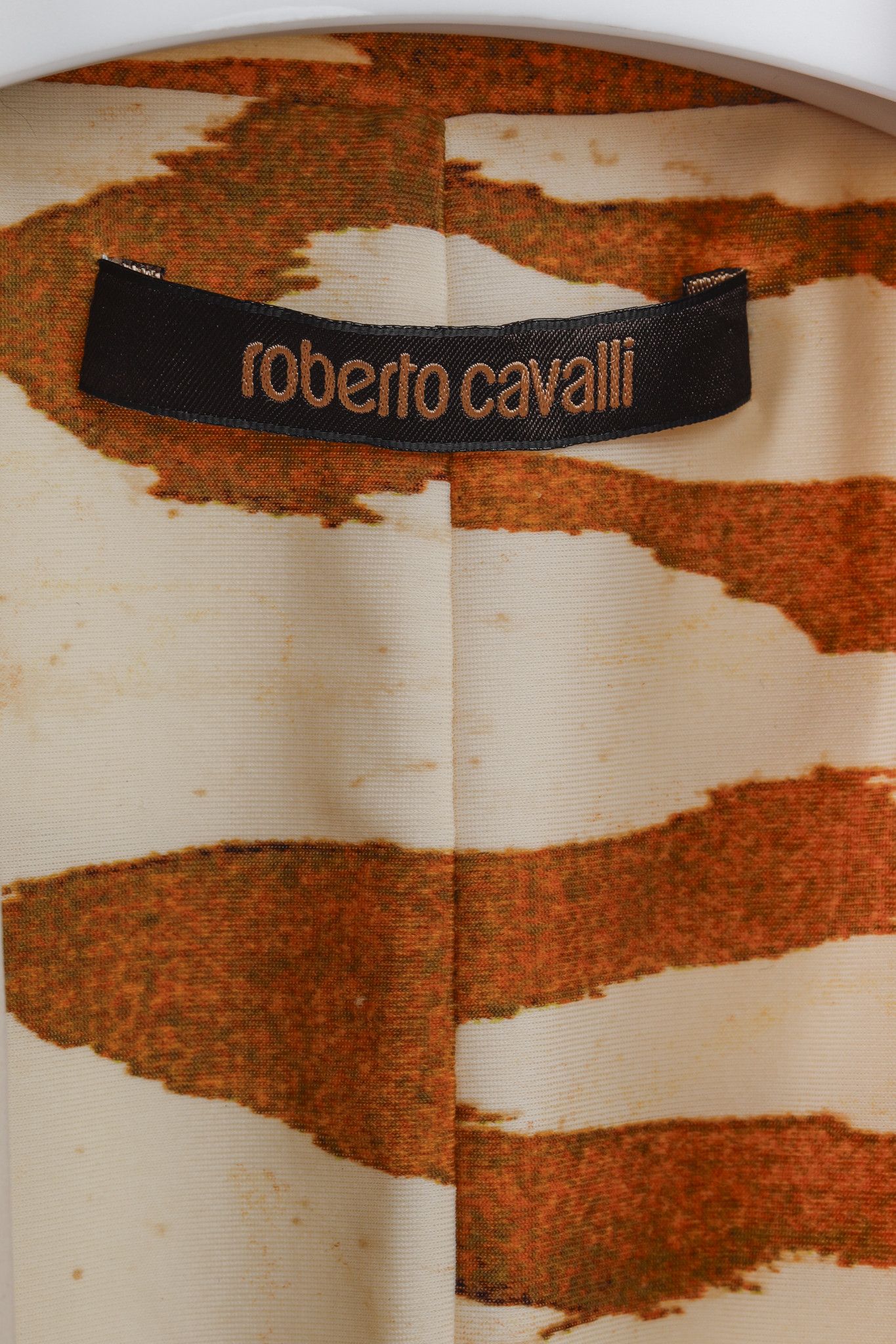Roberto Cavalli Roberto Cavalli Brown Yellow Animal Print 40s Style Dress Size L / US 10 / IT 46 - 4 Thumbnail