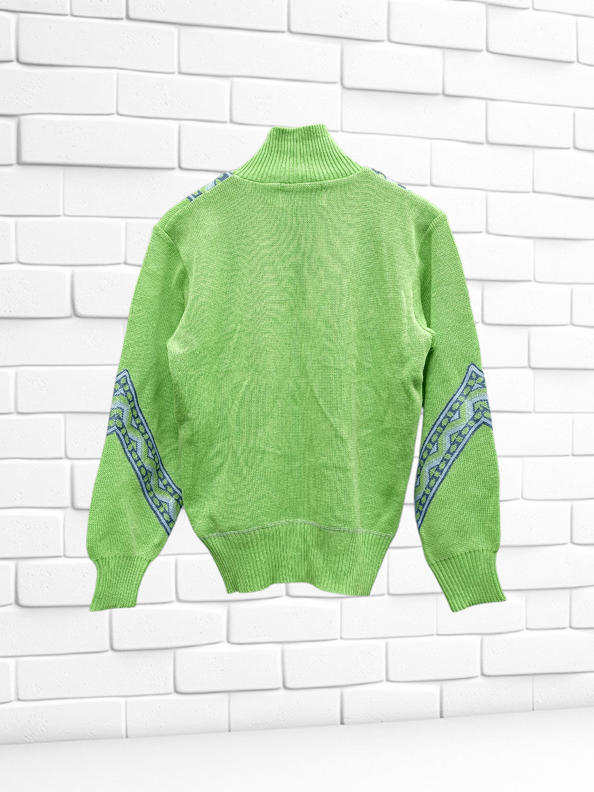 Asics 90s Vintage Asics Half Zip Knit Sweater Size US M / EU 48-50 / 2 - 5 Thumbnail