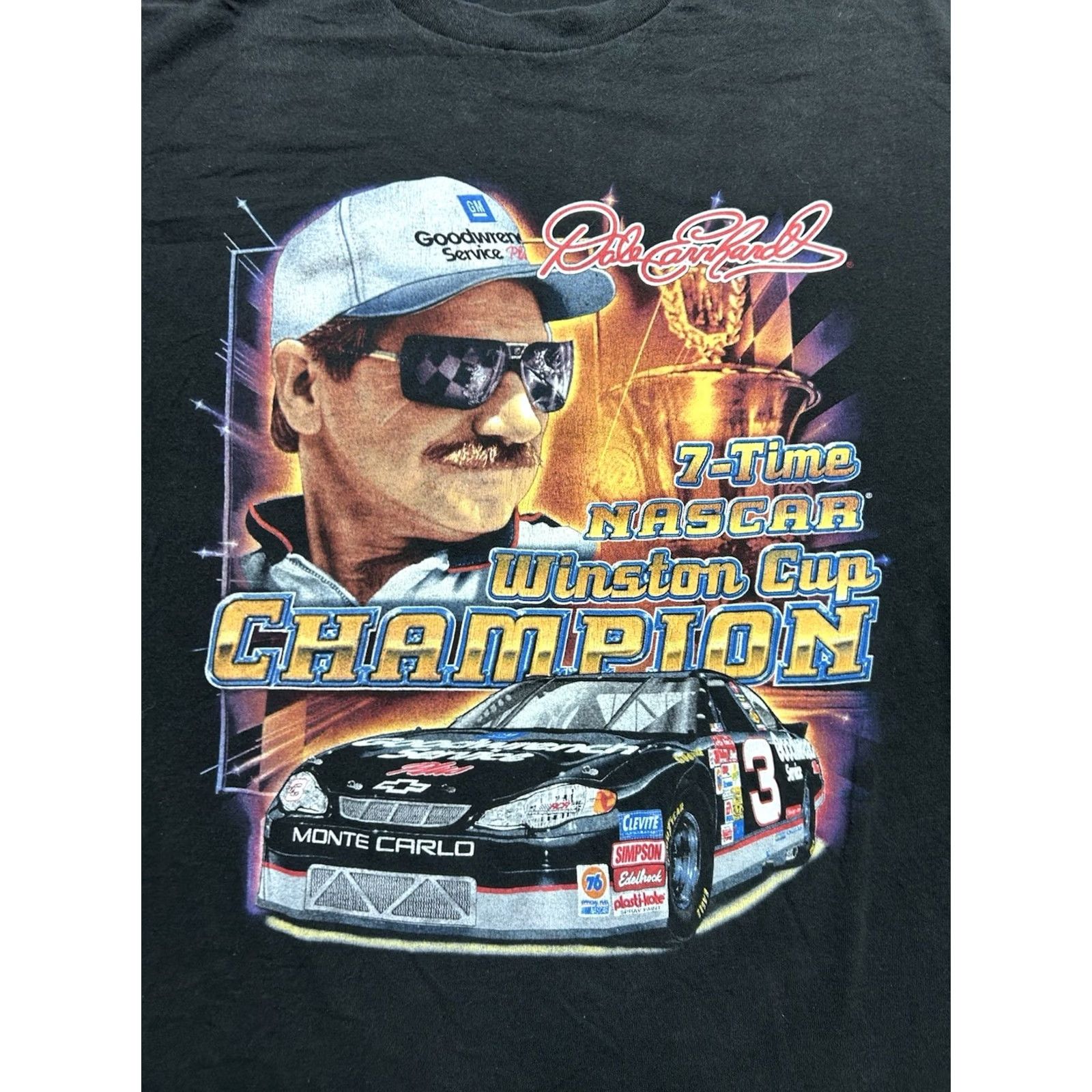 Vintage VINTAGE 90s graphic t shirt Dale Earnhardt nascar Winston cup double sided XL Shirt Mens Black 90s Size US XL / EU 56 / 4 - 2 Thumbnail