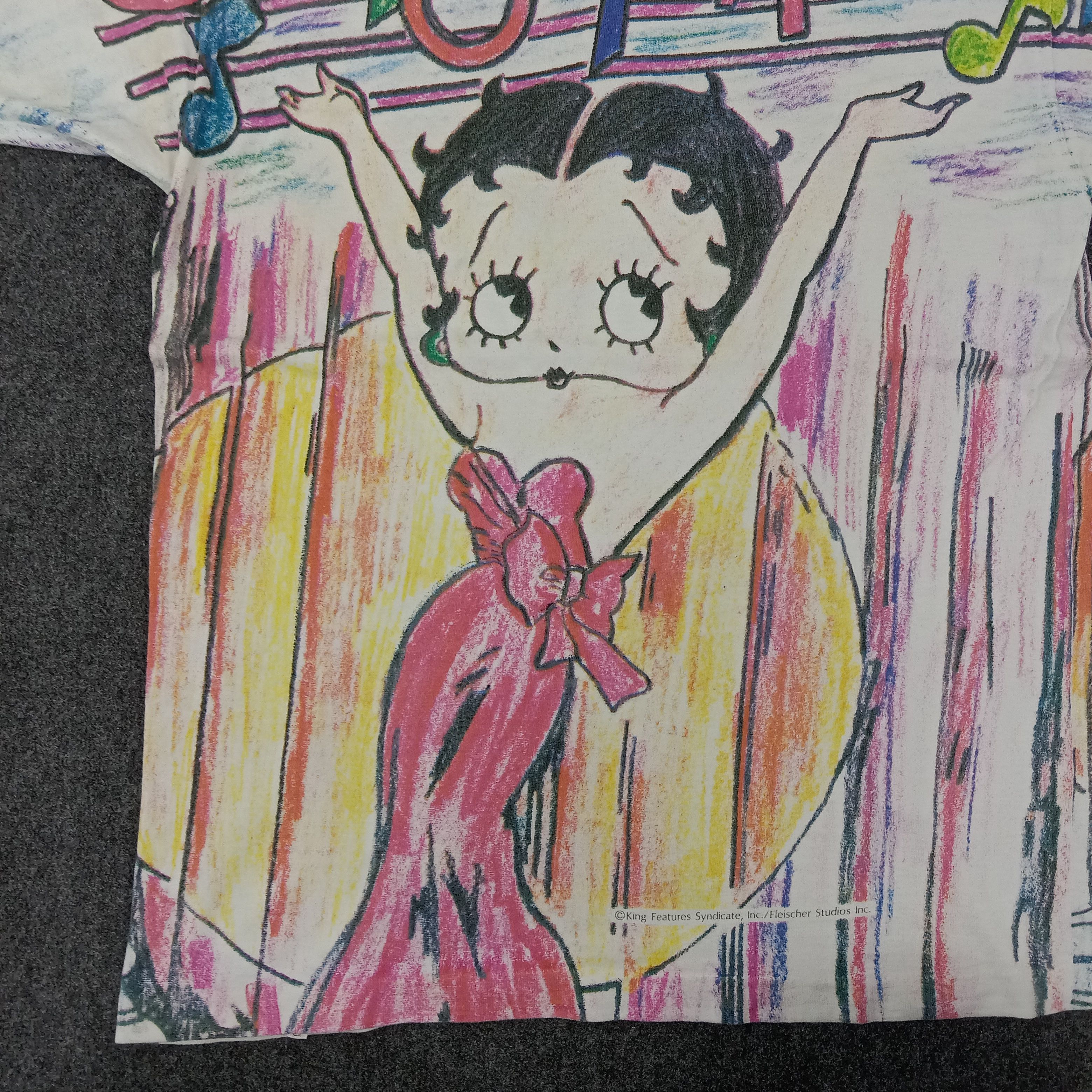 Anime × Cartoon Network × Vintage Vintage 90's Betty Boop American Cartoon Full Print Tshirt Size US M / EU 48-50 / 2 - 2 Thumbnail