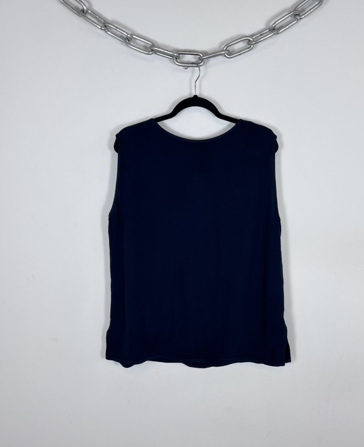 Davide Cenci Davide Cenci Vintage Women’s Navy Blue Tank Top Sleeveless Size L / US 10 / IT 46 - 9 Thumbnail