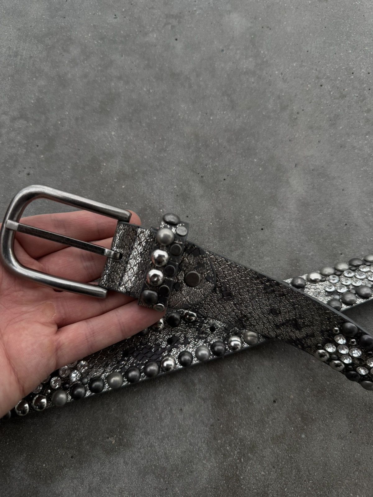 Japanese Brand × Vintage *VINTAGE* Archive Avant Garde Y2K stones belt Size 34 - 2 Thumbnail