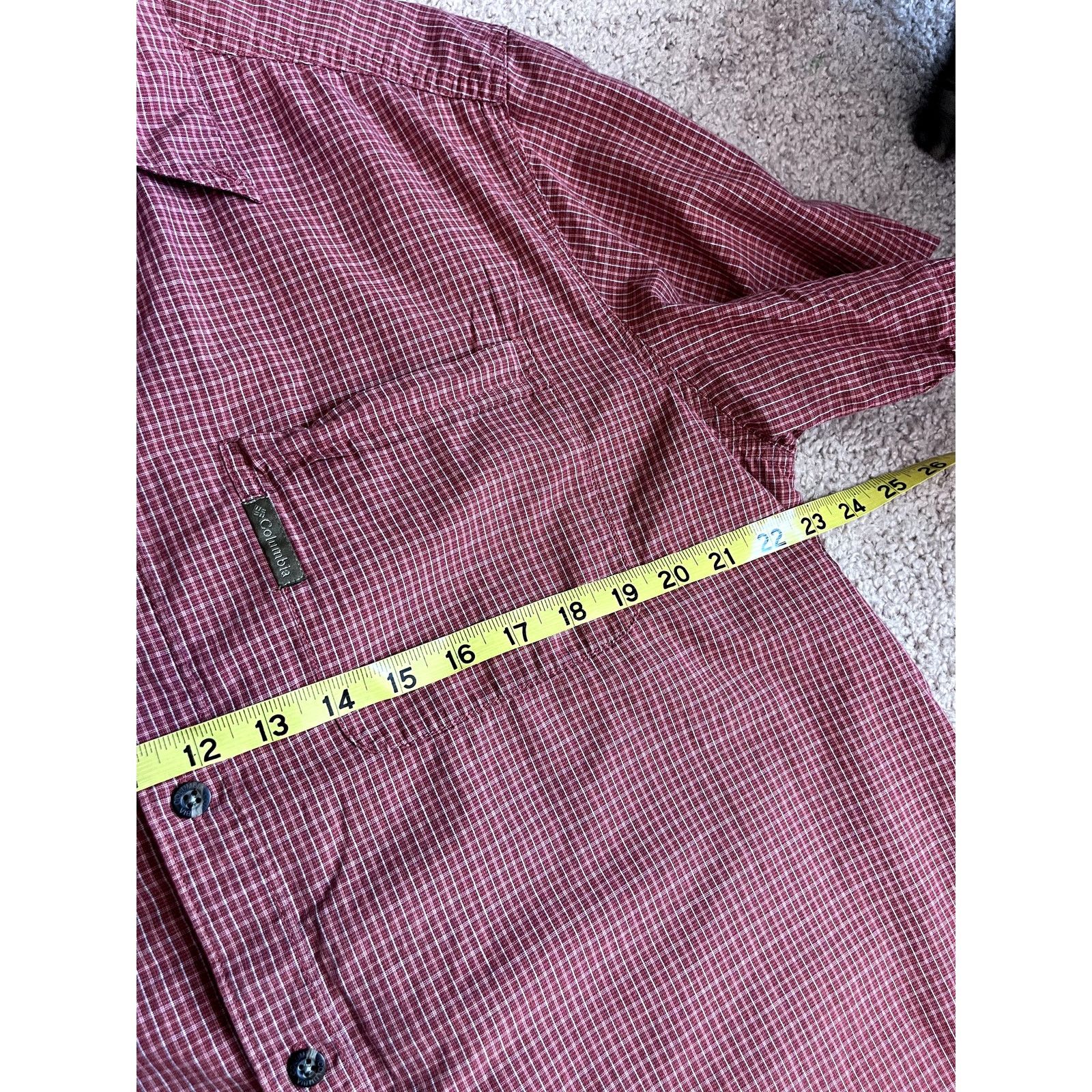 Columbia Men's Red Plaid Short Sleeve Button Front Shirt L Size US L / EU 52-54 / 3 - 4 Thumbnail