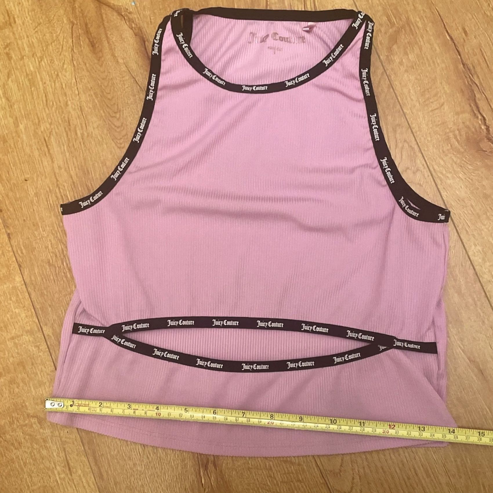 Juicy Couture VINTAGE Juicy Couture Tank Shirt Halter Rib Cutout Pink Dusk Violet LIquorice Crop Size L Womens Size L / US 10 / IT 46 - 5 Thumbnail