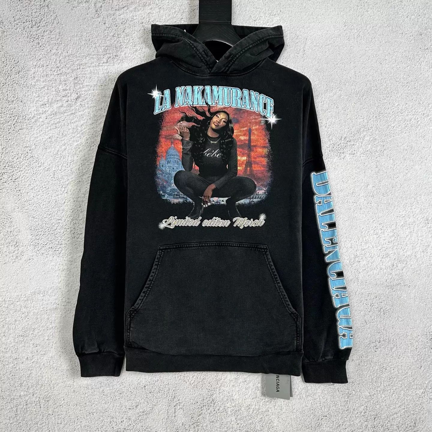 Balenciaga Balenciaga Aya Nakamura Washed Black Hoodie Size US S / EU 44-46 / 1 - 1 Thumbnail