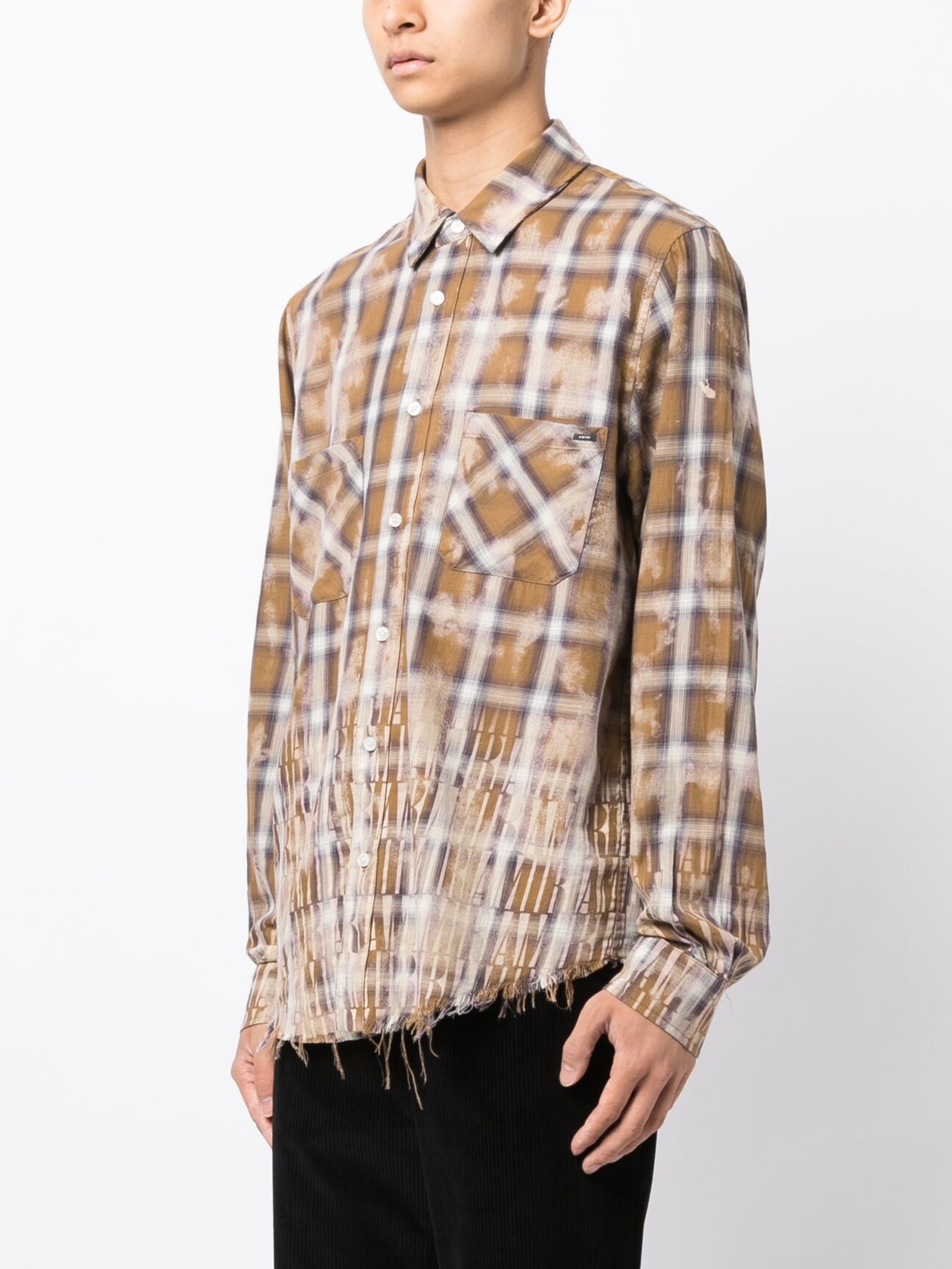 Amiri o1w1db10125 Bleached Flannel Shirt in Multicolor Size US S / EU 44-46 / 1 - 3 Thumbnail
