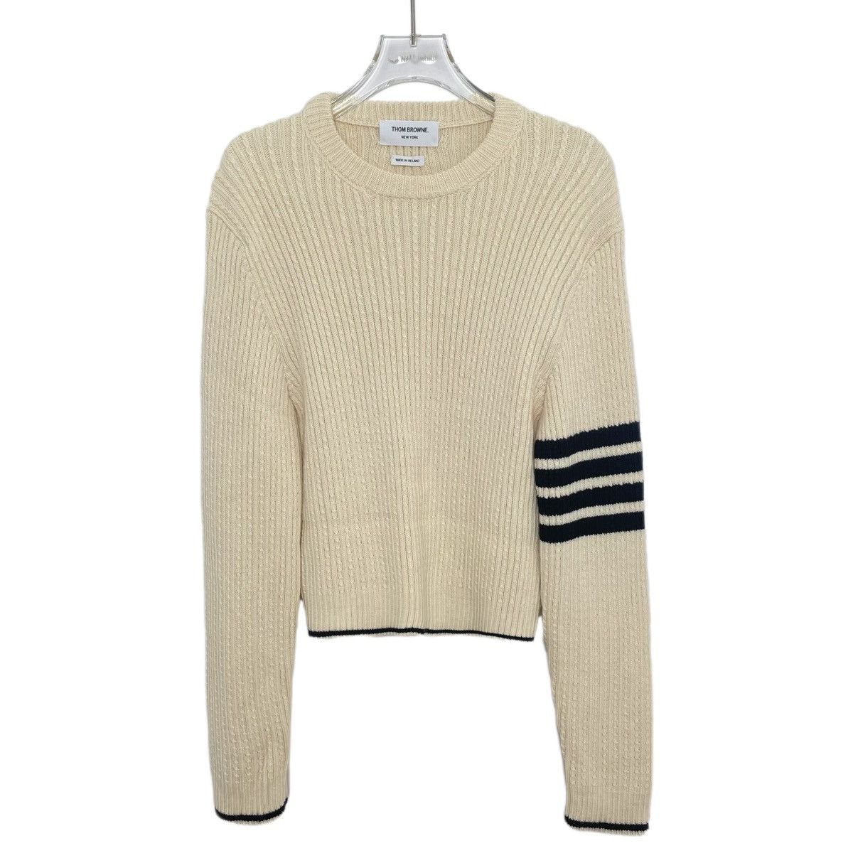Thom Browne Thom Browne Crew Neck Cable Knit Long Sleeve Sweater K26WX Size M / US 6-8 / IT 42-44 - 1 Thumbnail