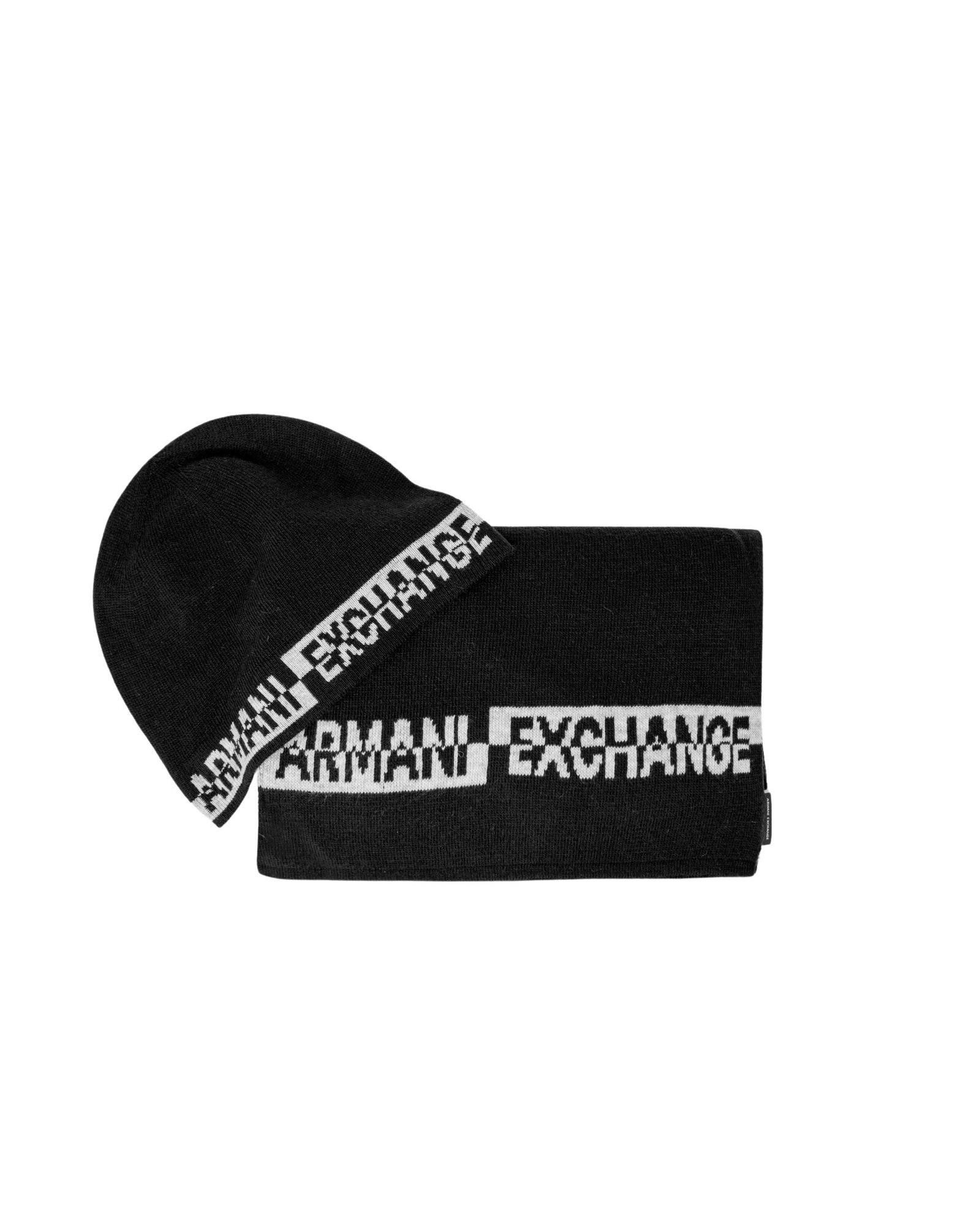 image of Armani Exchange Printed Scarf in Black, Men's