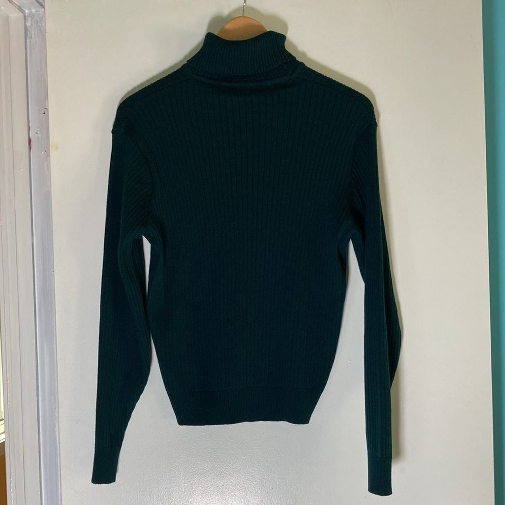 Jaeger Jaeger Vintage Forest Green Wool Ribbed Knit Pullover Turtle Size M / US 6-8 / IT 42-44 - 8 Thumbnail